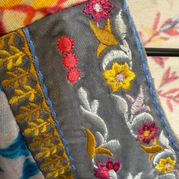 SOFT SURROUNDINGS Womens XL Boho Colorful Embroidered Tunic Top 3/4 Sleeve Artsy - Picture 10 of 16